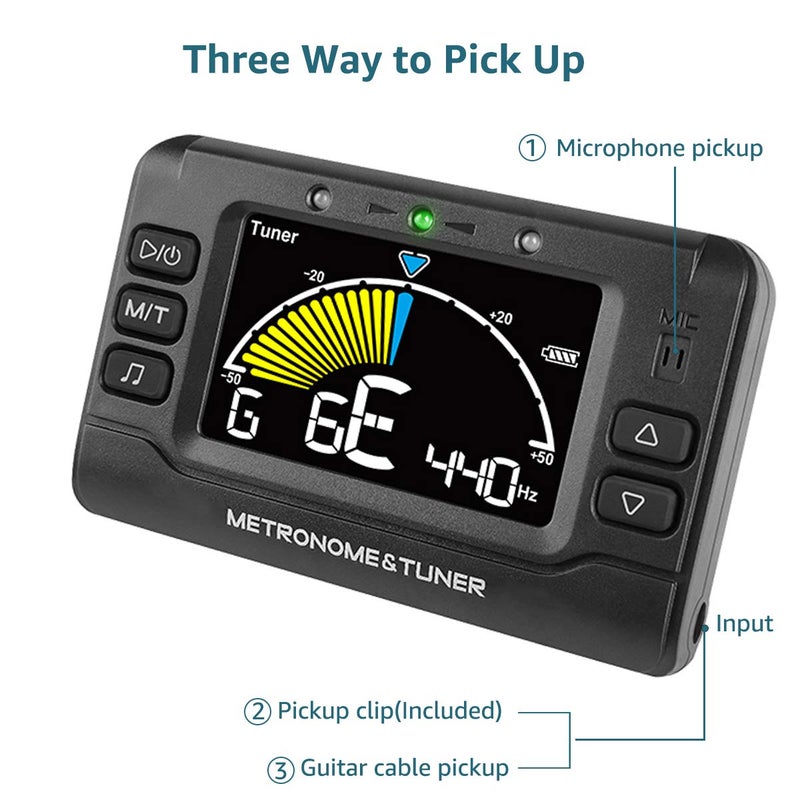 Wegrower Metronome Tuner, Rechargeable 3 In 1 Digital Metronome Tuner Tone Generator for Guitar, Bass, Violin, Ukulele and Chromatic,Clarinet, Trumpet, Flute, Tuners for All Instruments - Image 3